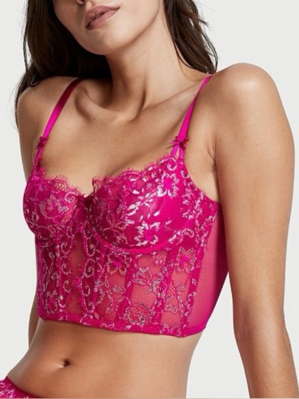 NWT Victoria’s Secret Wicked Shimmer Lace Corset Top SDD
